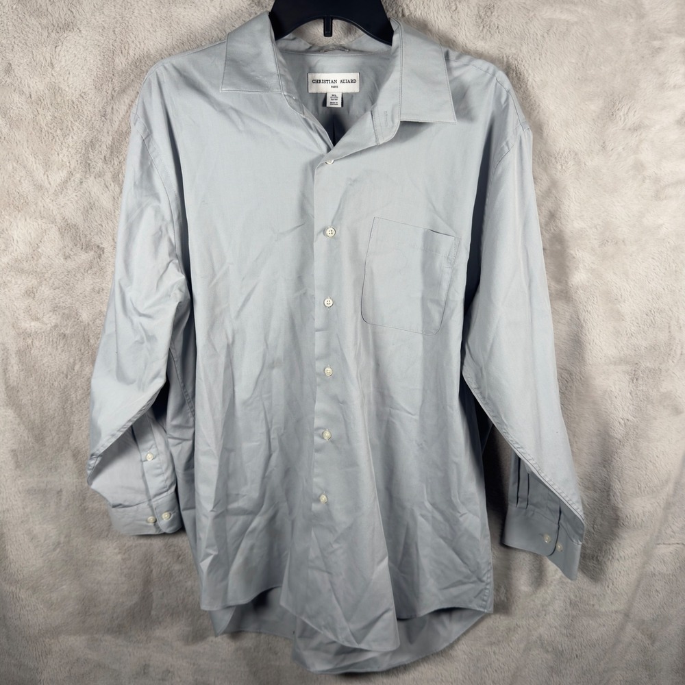 Christian Audigier Paris Mens XL Regular Fit Blue Long Sleeve‎ Button Down Shirt